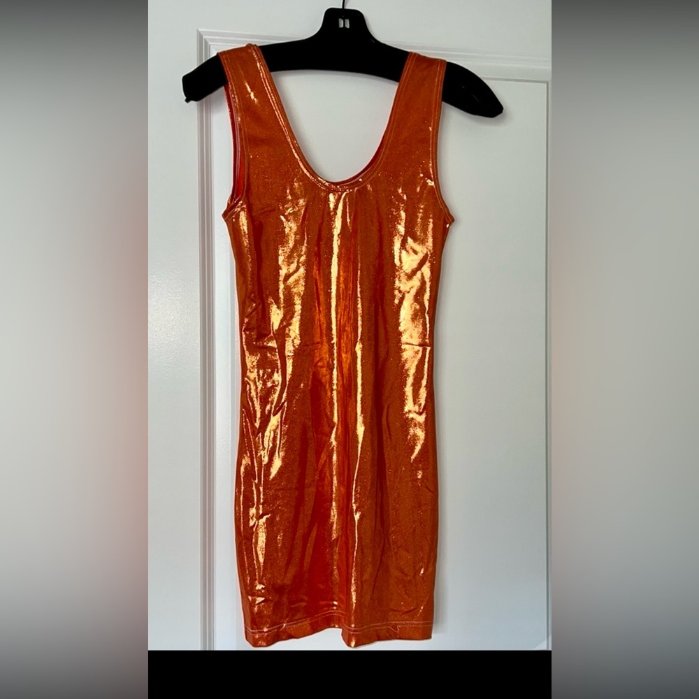 Coquetry sexy shiny orange mini size M.  Perfect for Halloween time!